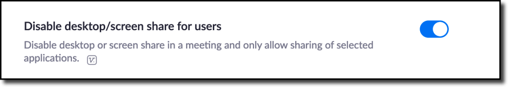 Disable desktop/screen share for users