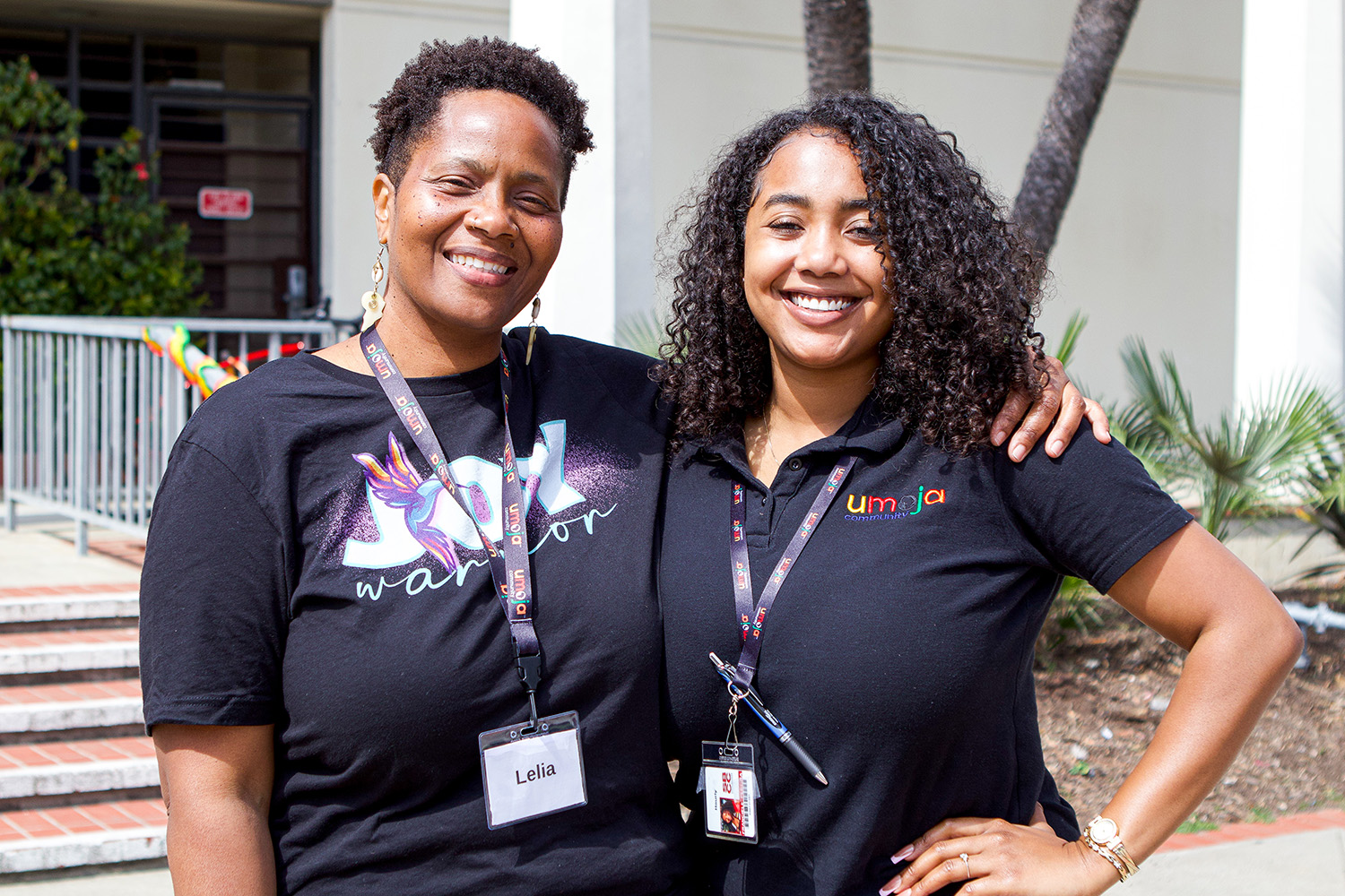 Lelia and a speaker at Umoja Day
